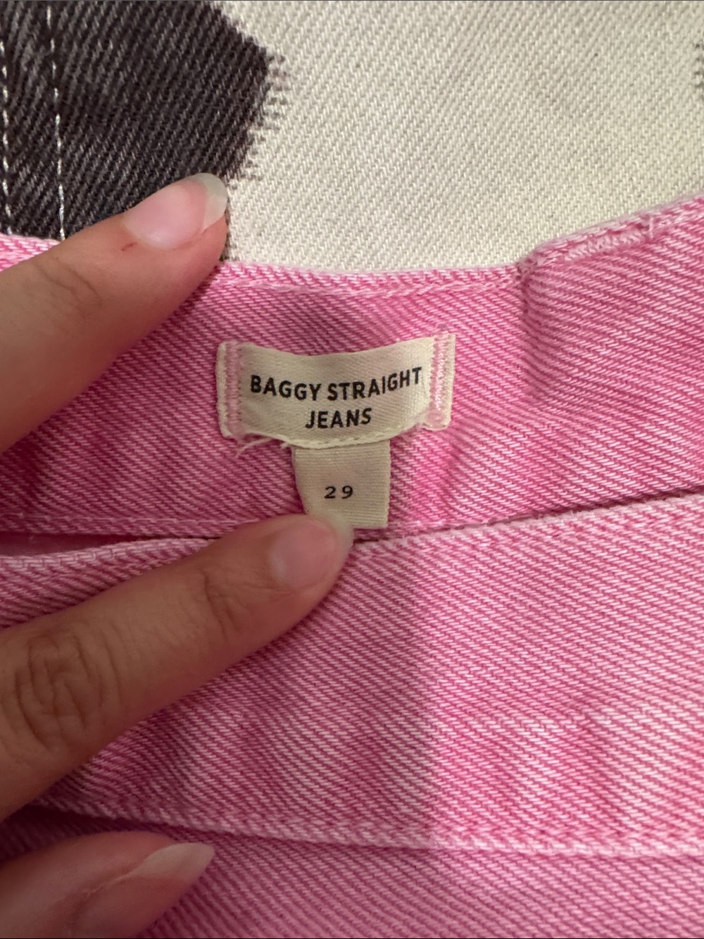 Madewell Baggy Straight Pink Jeans - Picture 5 of 7